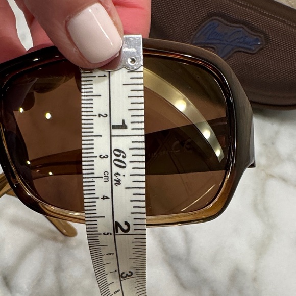 Maui Jim Palms Super Thin Glass Chocolate Polarized Wrap Sunglasses with Case - Picture 14 of 16